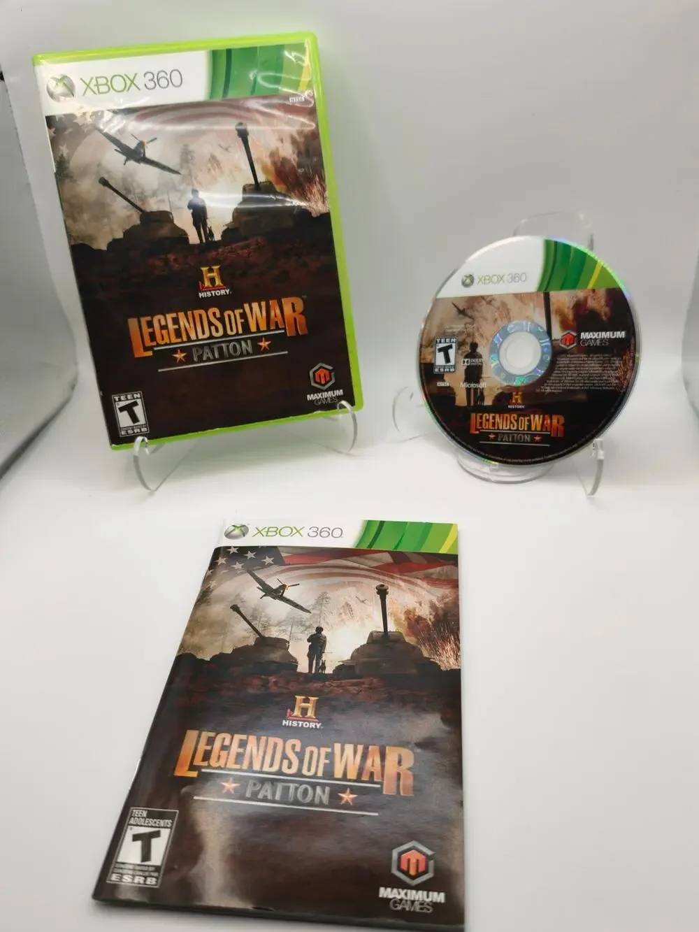History Legends of War Patton Xbox 360 CIB w/ Manual